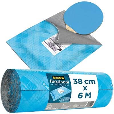 Scotch Flex and Seal Shipping Roll Blue 380mm x 6m, Easy Packaging Alternative to Postage Bags