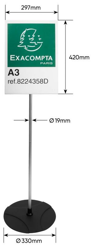 ExaClair Floor Sign Holder Black, Silver 8224358D