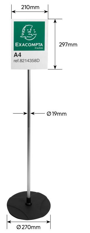 ExaClair Floor Sign Holder Black, Silver 8214358D