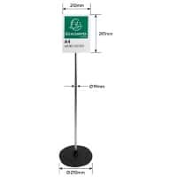 ExaClair Floor Sign Holder A4 Portrait Acrylic, Aluminium Black, Silver Pack of 5