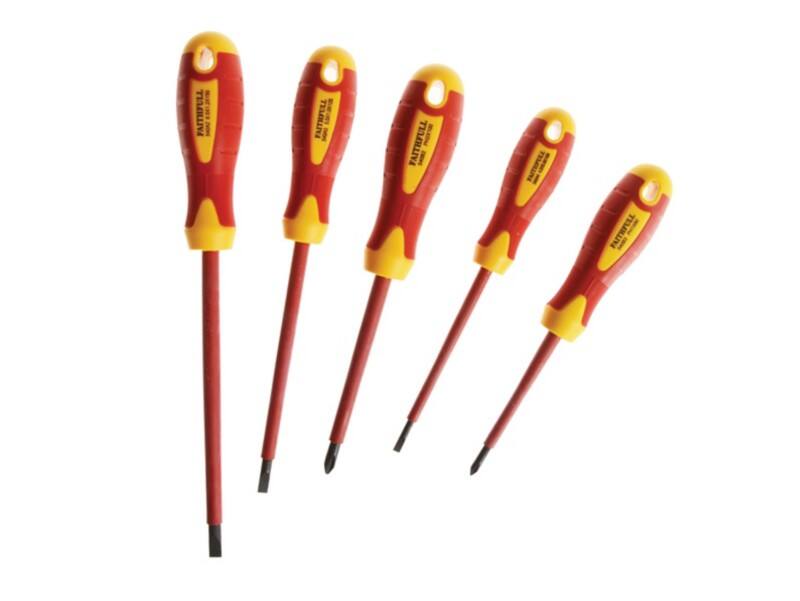 Faithfull VDE Soft Grip Screwdriver Set SL/PH Pack of 5