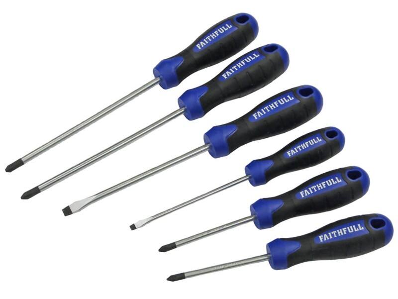 Faithfull Boxed Soft Grip Screwdriver Set SL/PH/PZ Pack of 6