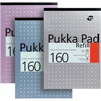 Pukka Pad A4 Top Bound Assorted Card Cover Refill Pad Ruled 160 Pages Pack of 3