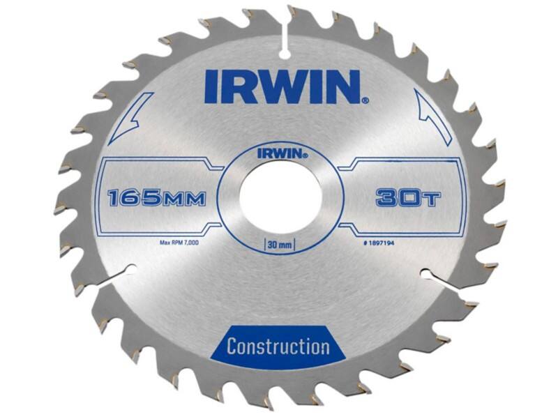 IRWIN Construction Circular Saw Blade 165 x 30 mm x 30T
