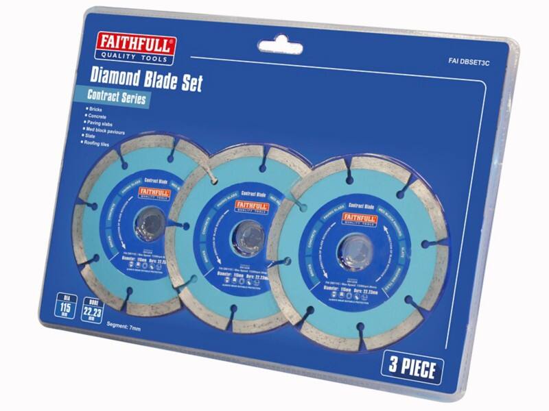 Faithfull Contract Diamond Blade 115 x 22.2 mm Pack of 3