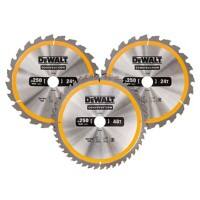 DeWALT Construction Circular Saw Blade DT1963 250 x 30 mm  24T/48T Pack of 3