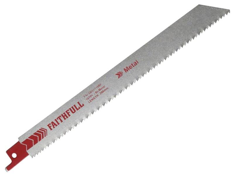 Faithfull Sabre Saw Blade for Metal S1118BF 200 mm x 10 TPI Pack of 5