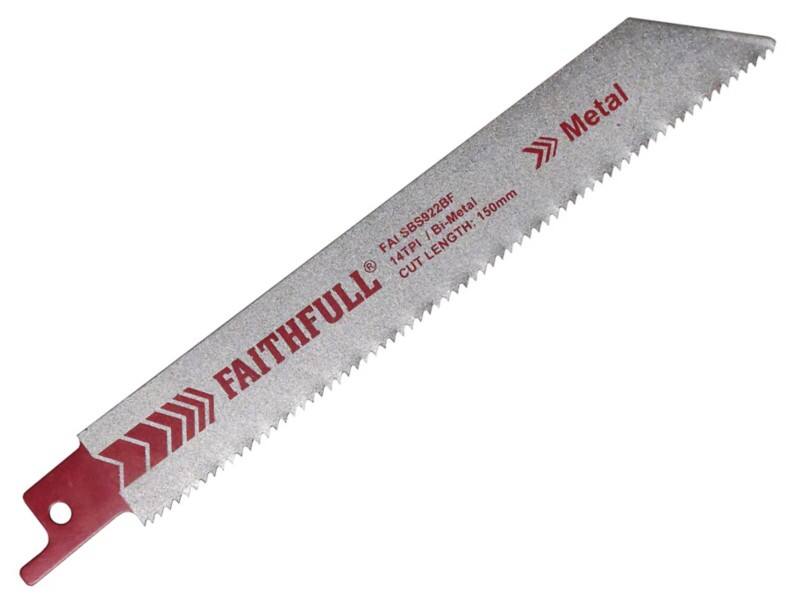 Faithfull Sabre Saw Blade for Metal S922BF 150 mm x 14 TPI Pack of 5