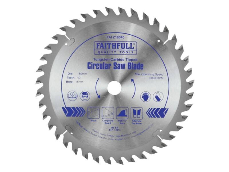 Faithfull TCT Circular Saw Blade 180 x 16 x 40T
