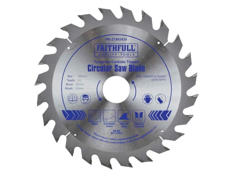 Faithfull TCT Circular Saw Blade 180 x 30 mm x 24T