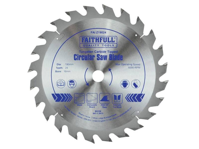 Faithfull TCT Circular Saw Blade 190 x 16 mm x 24T