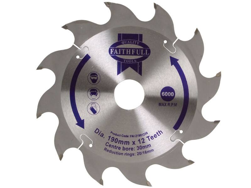 Faithfull TCT Circular Saw Blade 190 x 30 mm x 12T