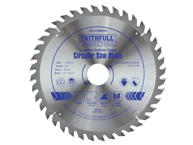 Faithfull TCT Circular Saw Blade 190 x 30 mm x 40T
