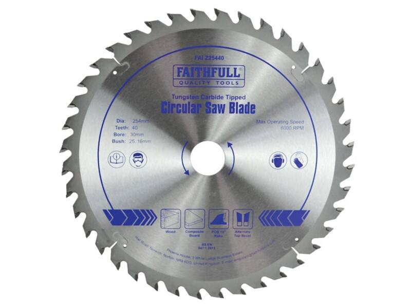Faithfull TCT Circular Saw Blade 254 x 30 mm x 40T