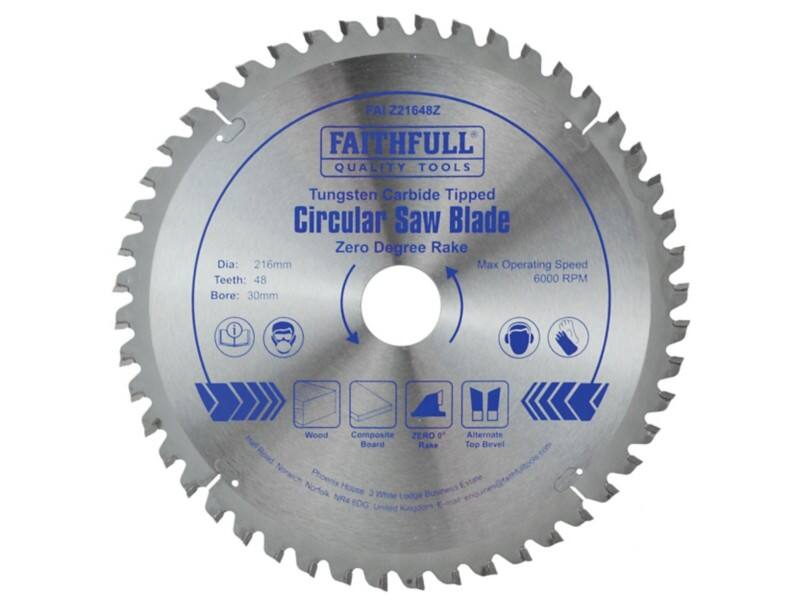 Faithfull Circular Saw Blade Zero Degree 216 x 30 mm x 48T