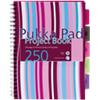 Pukka Pad Project Book A4 Ruled Spiral Bound PP (Polypropylene) Hardback Assorted Perforated 250 Pages Pack of 3