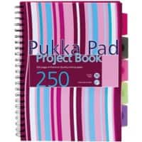 Pukka Pad A4 Wirebound Assorted Poly Cover Project Book Ruled 250 Pages Pack of 3