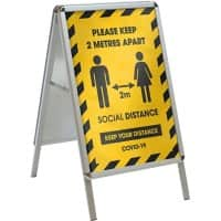 Seco Pavement Sign Freestanding A2 Aluminium, Galvanised Steel, Polyvinyl Chloride Grey