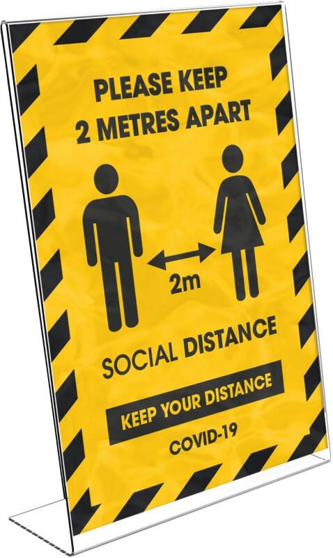 Seco Sign Holder A4 Acrylic Transparent 2Pack of 5