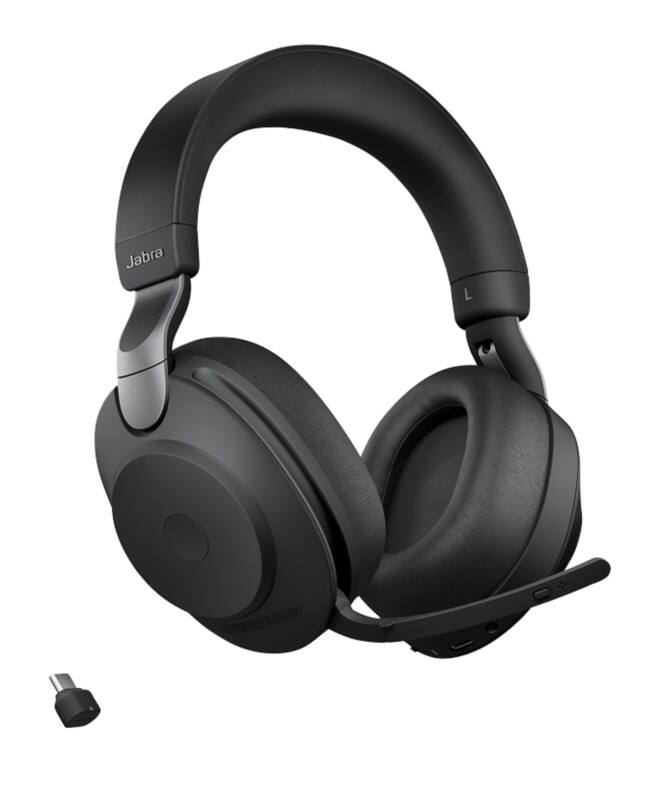 Jabra Evolve2 85 Wireless Stereo Headset Active Noise Cancelling 3.5 mm Jack, USB with Microphone Black