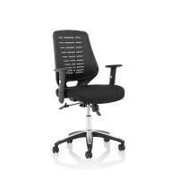 dynamic Relay Operator Chair Basic Tilt Mesh Fabric Height-Adjustable Armrest Black 110 kg Relay 650 x 610 x 980 mm