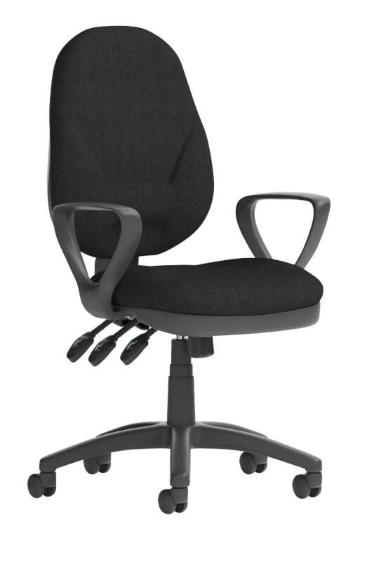 dynamic Eclipse XL III Operator Chair Permanent Contact Fabric Fixed Armrest Black 120 kg Eclipse Plus XL 670 x 670 x 1,000 mm