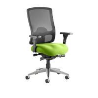 dynamic Regent Operator Chair Synchro Tilt Mesh Fabric Height-Adjustable Armrest Black, Light Green 125 kg Regent 660 x 660 x 1,110 mm
