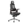 Dynamic Synchro Tilt Executive Chair Height Adjustable Arms Zure Charcoal Back, Black Shell With Headrest High Back