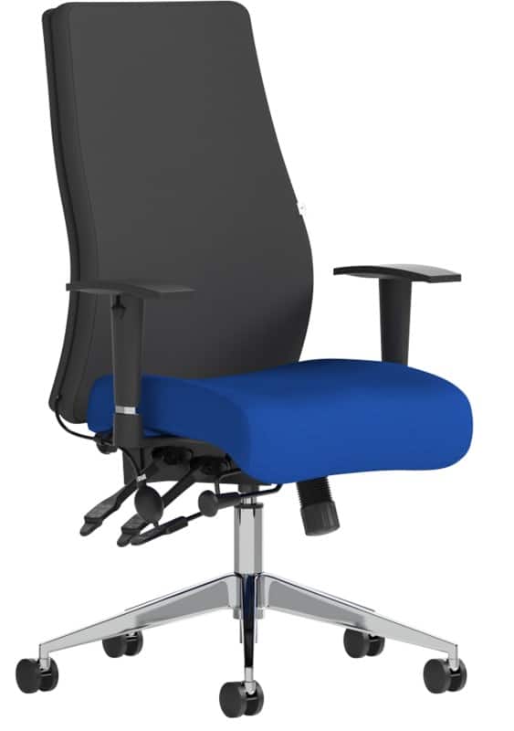 dynamic Onyx Ergo Posture Chair Permanent Contact Fabric Height-Adjustable Armrest Black, Blue 135 kg Onyx 610 x 670 x 1,210 mm