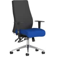 Dynamic Independent Seat & Back Posture Chair Height Adjustable Arms Onyx Black Back, Stevia Blue Seat Without Headrest High Back