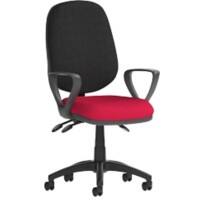 Dynamic Permanent Contact Backrest Task Operator Chair Loop Arms Eclipse Plus III Black Back, Bergamot Cherry Seat Without Headrest High Back