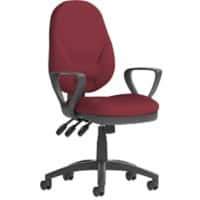 Dynamic Independent Seat & Back Task Operator Chair With Red Fabric Loop Arms Eclipse Plus XL Without Headrest High Back