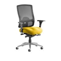Dynamic Synchro Tilt Task Operator Chair Height Adjustable Arms Regent Black Back, Senna Yellow Seat Without Headrest High Back