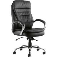 Executive Chair Rocky Black Leather High Back With Arms