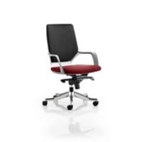 Dynamic Knee Tilt Visitor Chair Fixed Arms Xenon Black Back, Ginseng Chilli Seat, White Shell Without Headrest Medium Back