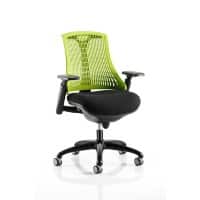 dynamic Flex Operator Chair Synchro Tilt Mesh Fabric Height-Adjustable Armrest Black, Green 110 kg KC0074 690 x 680 x 945 mm