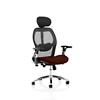 Dynamic Basic Tilt Executive Chair Height Adjustable Arms Sanderson II Black Back, Ginseng Chilli Seat With Headrest High Back