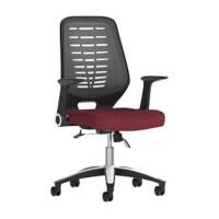 Dynamic Tilt & Lock Task Operator Chair Folding Arms Relay Silver Back, Ginseng Chilli Seat Without Headrest Medium Back