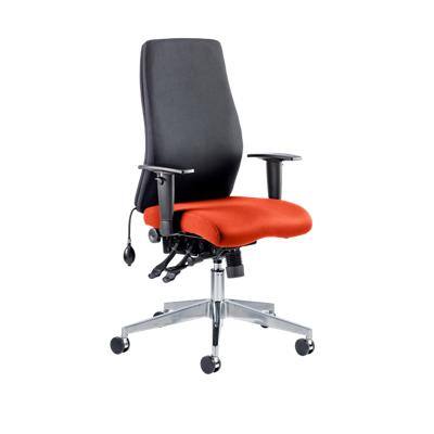 Dynamic Independent Seat & Back Posture Chair Height Adjustable Arms Onyx Black Back, Tabasco Red Seat Without Headrest High Back