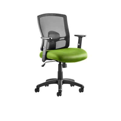 Dynamic Basic Tilt Task Operator Chair Height Adjustable Arms Portland Black Back, Myrrh Green Seat Without Headrest Medium Back