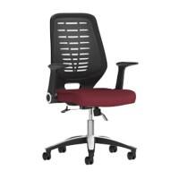 Dynamic Tilt & Lock Task Operator Chair Folding Arms Relay Black Back, Ginseng Chilli Seat Without Headrest Medium Back