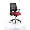 Dynamic Tilt & Lock Task Operator Chair Folding Arms Relay Black Back, Ginseng Chilli Seat Without Headrest Medium Back