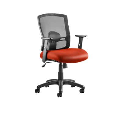 Dynamic Basic Tilt Task Operator Chair Height Adjustable Arms Portland Black Back, Tabasco Red Seat Without Headrest Medium Back