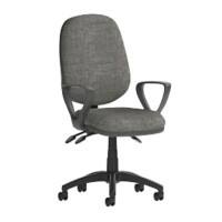 Dynamic Tilt & Lock Task Operator Chair Charcoal Fabric Fixed Arms Eclipse Plus III Without Headrest High Back