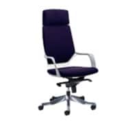 Dynamic Basic Tilt Visitor Chair Fixed Arms Xenon Black Back, Tansy purple Seat, White Shell With Headrest High Back