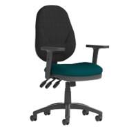 dynamic Eclipse XL III Operator Chair Permanent Contact Fabric Height-Adjustable Armrest Black, Maringa Teal 120 kg Eclipse Plus XL 670 x 670 x 1,000 mm