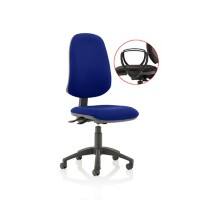Dynamic Independent Seat & Back Task Operator Chair With Blue Fabric Loop Arms Eclipse Plus XL Without Headrest High Back