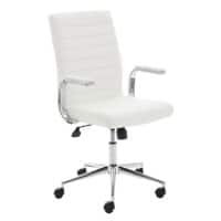 Dynamic Tilt & Lock Executive Chair Fixed Arms Ezra White Seat Without Headrest Medium Back