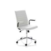 Dynamic Tilt & Lock Executive Chair Fixed Arms Ezra White Seat Without Headrest Medium Back