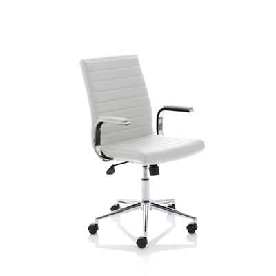 Dynamic Tilt & Lock Executive Chair Fixed Arms Ezra White Seat Without Headrest Medium Back